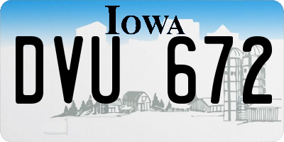 IA license plate DVU672