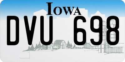IA license plate DVU698
