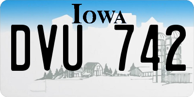IA license plate DVU742