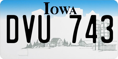IA license plate DVU743