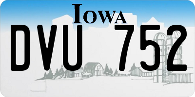 IA license plate DVU752