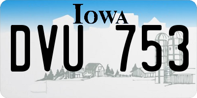 IA license plate DVU753