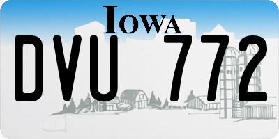 IA license plate DVU772