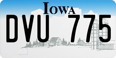 IA license plate DVU775
