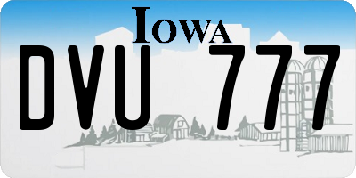 IA license plate DVU777