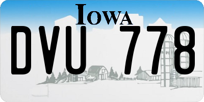 IA license plate DVU778