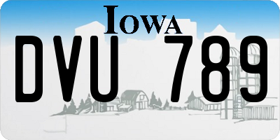 IA license plate DVU789