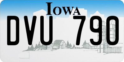 IA license plate DVU790