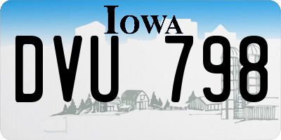 IA license plate DVU798