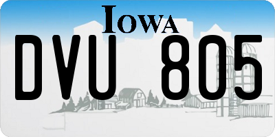 IA license plate DVU805