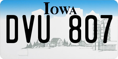 IA license plate DVU807