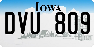 IA license plate DVU809