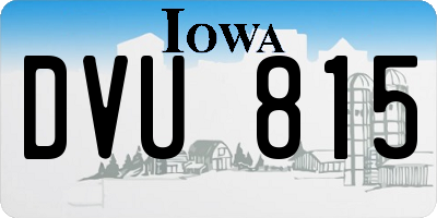 IA license plate DVU815