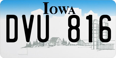 IA license plate DVU816