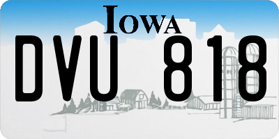 IA license plate DVU818