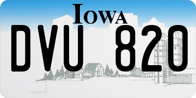 IA license plate DVU820