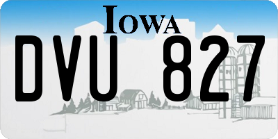 IA license plate DVU827