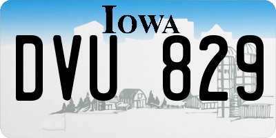 IA license plate DVU829