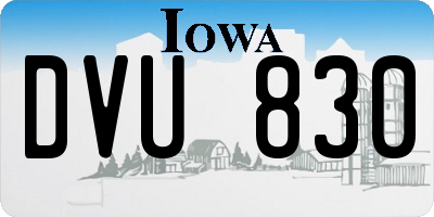 IA license plate DVU830