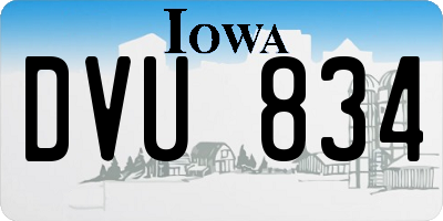 IA license plate DVU834