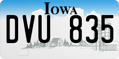 IA license plate DVU835