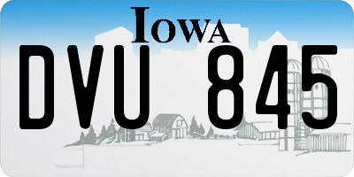 IA license plate DVU845