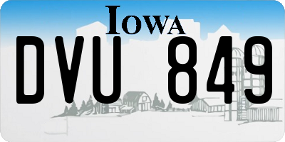 IA license plate DVU849