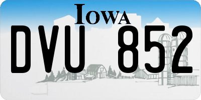 IA license plate DVU852