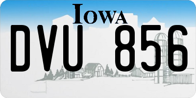 IA license plate DVU856