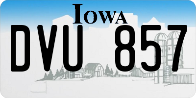 IA license plate DVU857