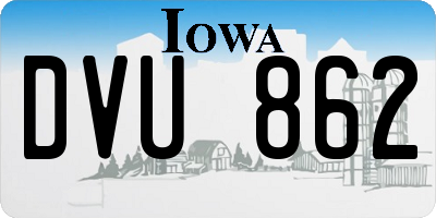 IA license plate DVU862