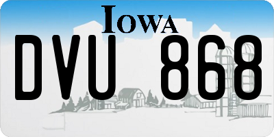 IA license plate DVU868