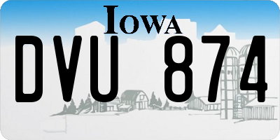 IA license plate DVU874