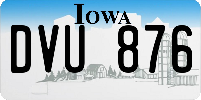 IA license plate DVU876