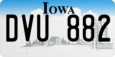 IA license plate DVU882
