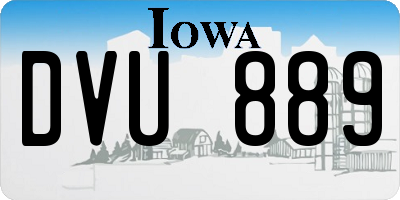 IA license plate DVU889