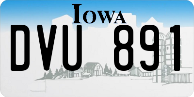 IA license plate DVU891