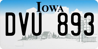 IA license plate DVU893