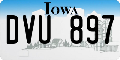 IA license plate DVU897