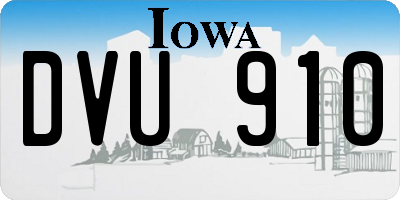 IA license plate DVU910
