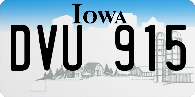 IA license plate DVU915