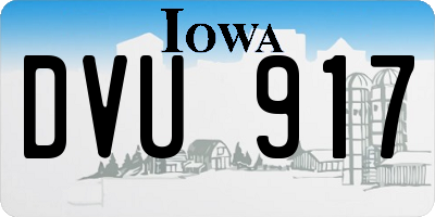 IA license plate DVU917