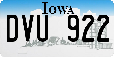 IA license plate DVU922