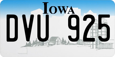 IA license plate DVU925