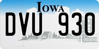 IA license plate DVU930