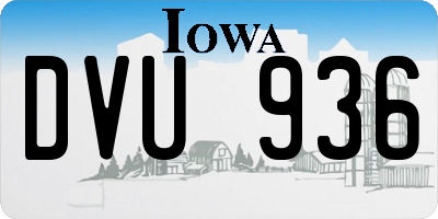 IA license plate DVU936
