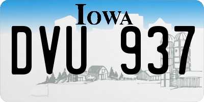 IA license plate DVU937