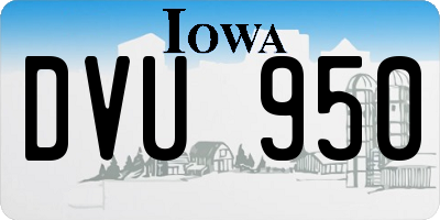 IA license plate DVU950