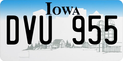 IA license plate DVU955