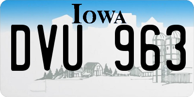 IA license plate DVU963